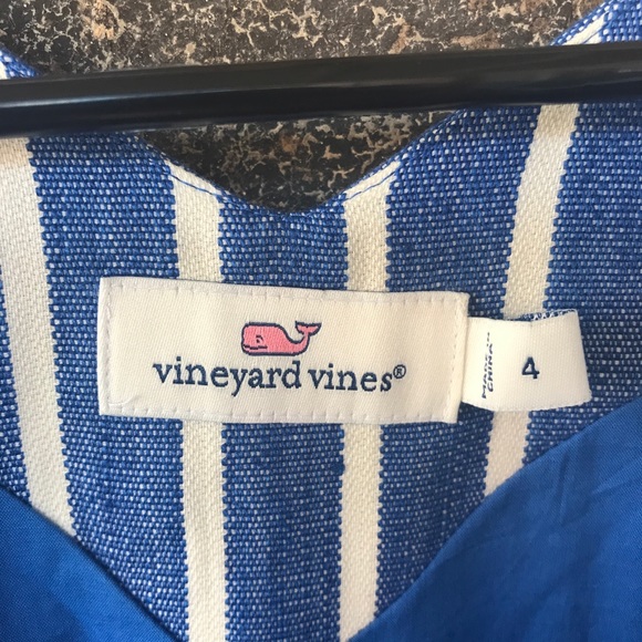 Vineyard Vines Striped Linen Blend Sleeveless Fit & Flare Dress - Picture 5 of 9